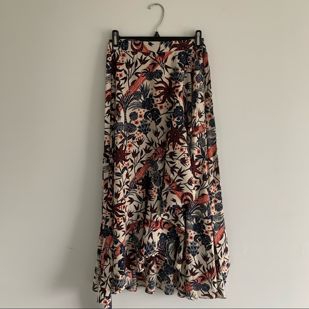 Maison Scotch Floral Wrap Midi Skirt